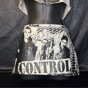 VTG 90’s The Clash “CONTROL” Graphic Mini Skirt by Glamhead Small